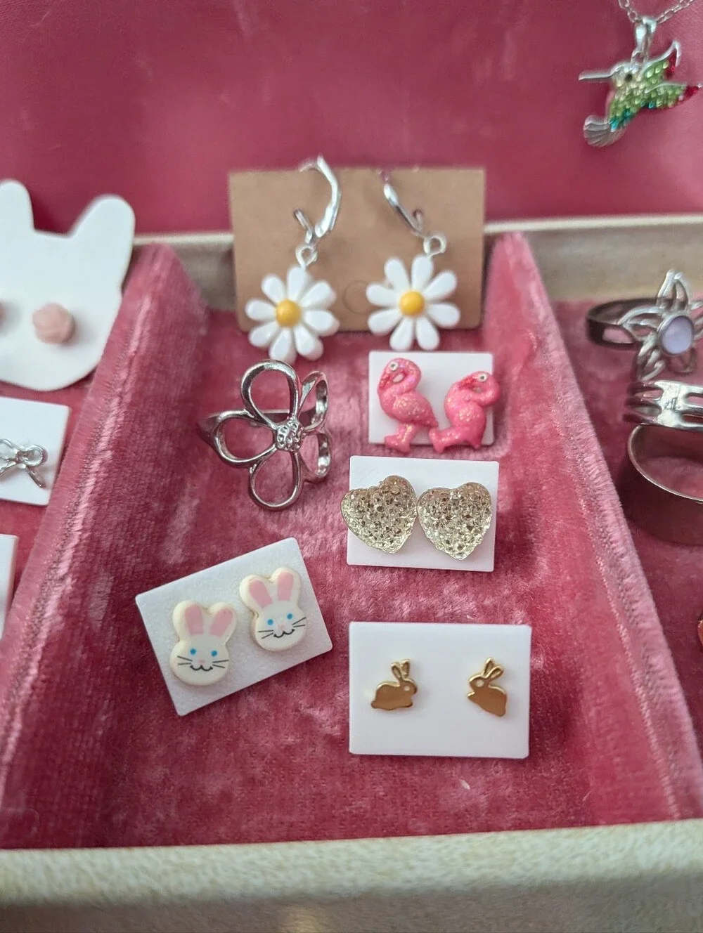 Girls Costume Jewelry Lot Bundle – Rings Earrings Bracelets Charms 54 pc